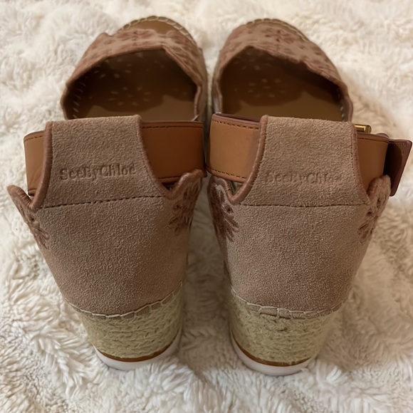 See By Chloe GLYN Espadrille Wedges in Antique Rose Size 8.5 - Picture 5 of 6